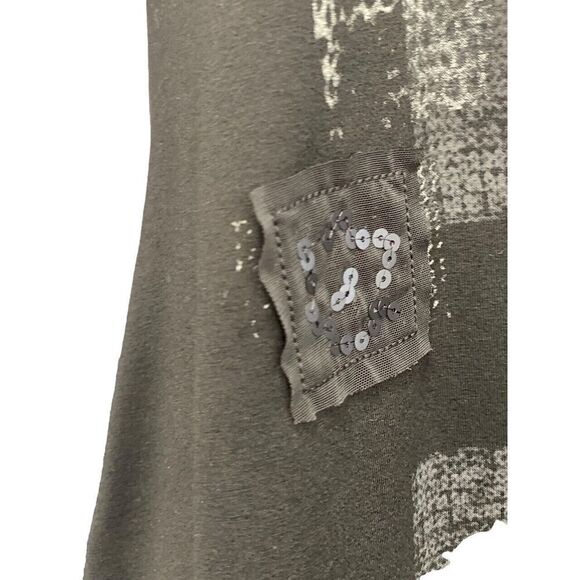 Jane & John Long Slv Black Tunic Viscose Artsy Mixed Fabric Sequin Mesh Size S - Picture 6 of 12